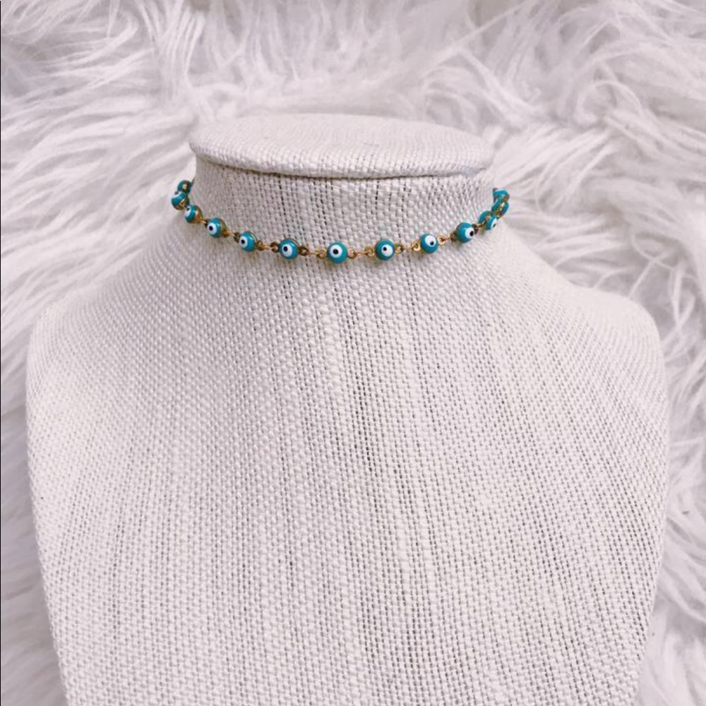 Raw & Rebellious black evil eye choker